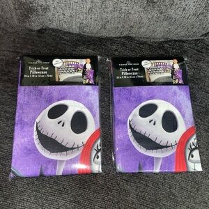 Set Of 2 Nightmare Before Christmas Trick or Treat Halloween Pillowcases.